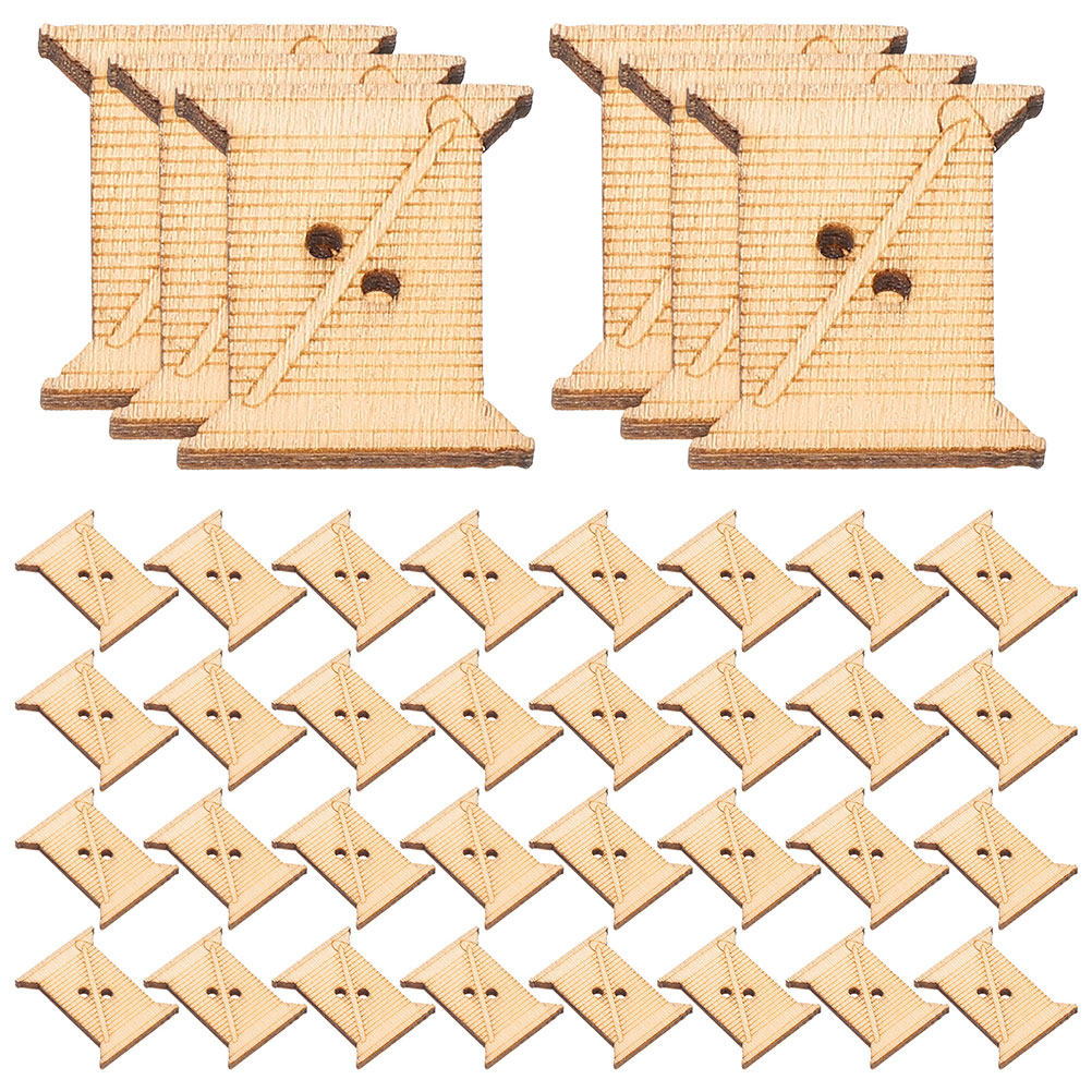 Woodworking Art - 100Pcs Wooden Embroidery Floss Bobbins Thread