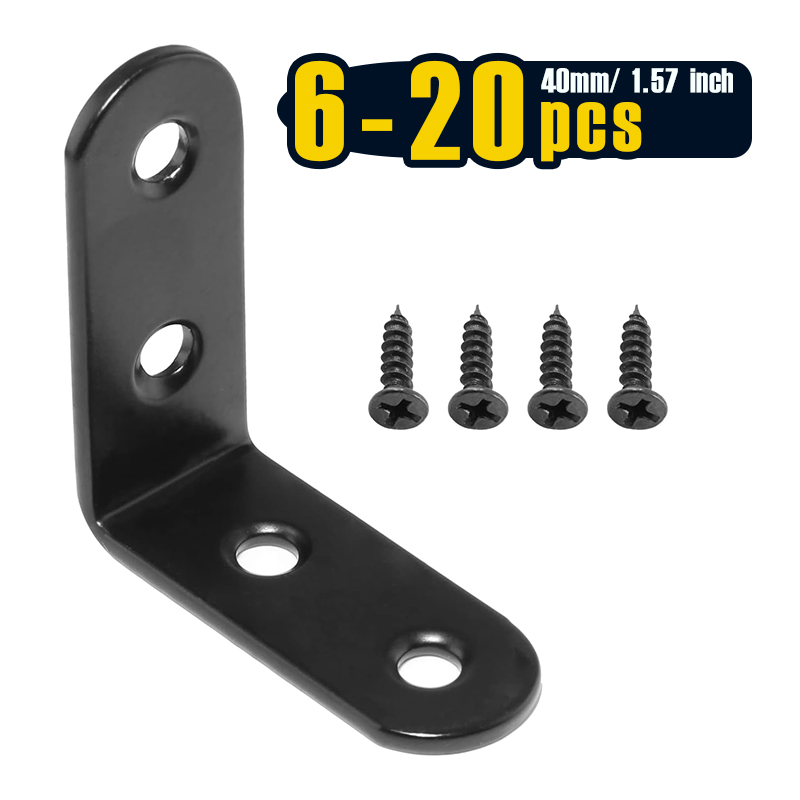 6-20 Pcs Black Corner Brace L  - Woodworking Joint 评论和价格