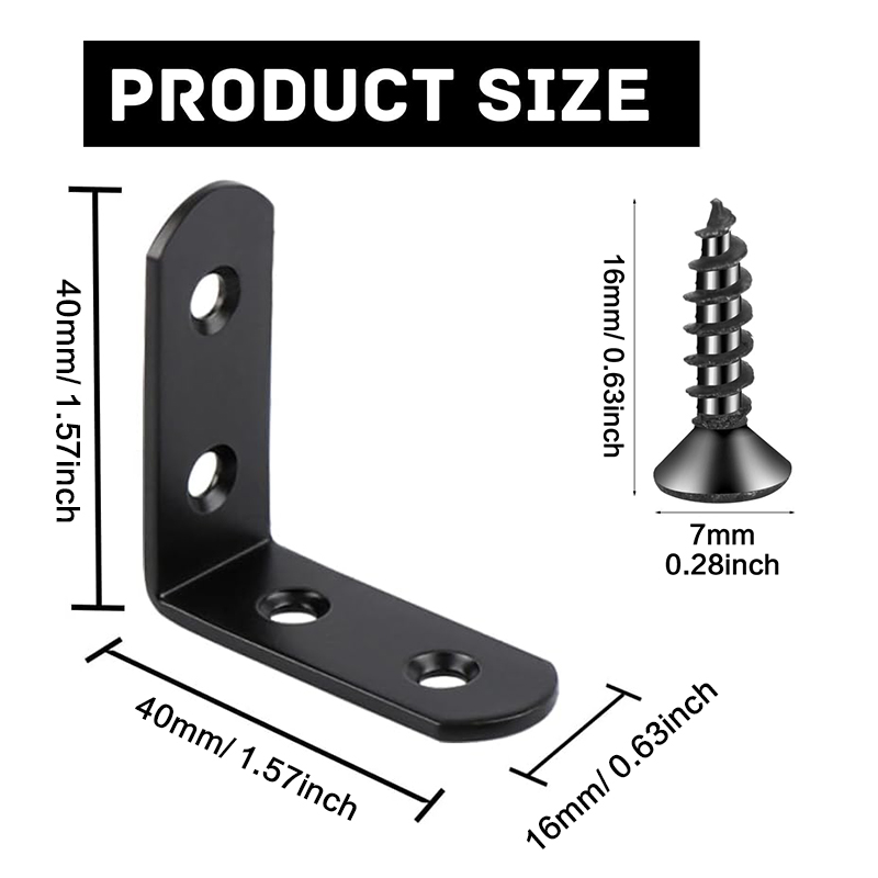 6-20 Pcs Black Corner Brace L  - Woodworking Joint 评论和价格