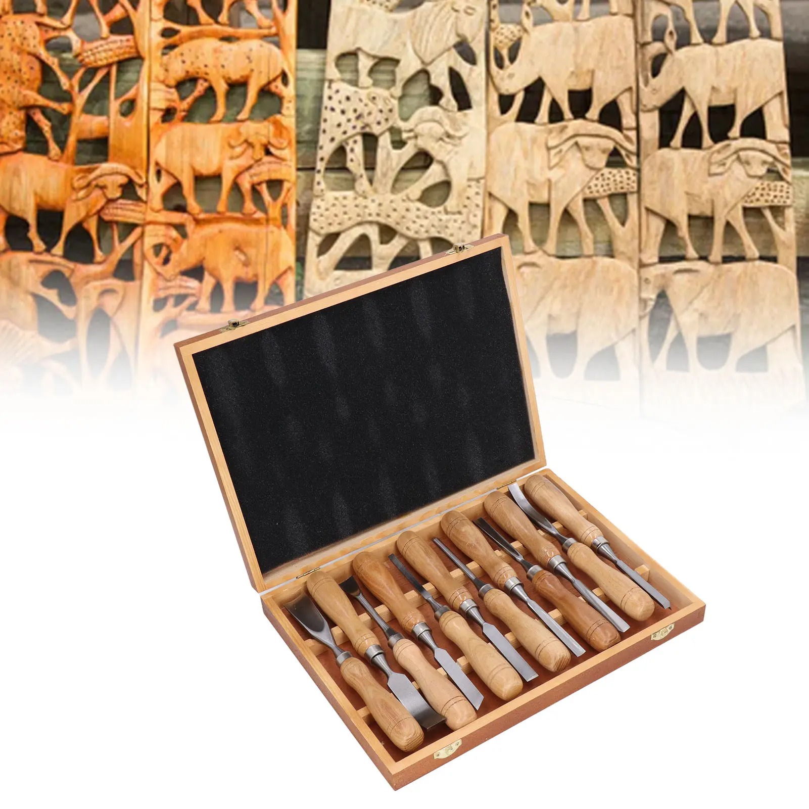 12Pcs/Set Wood Carving Tools,C - Wood Chisel Set 评论和价格