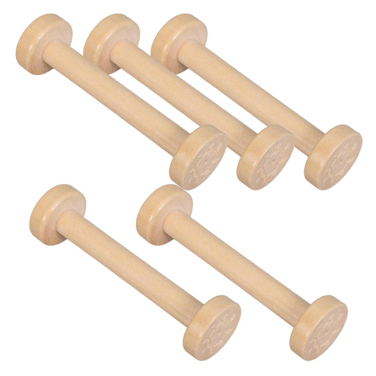 5Pcs Wooden Spools Natural Vin - Woodworking Art 评论和价格