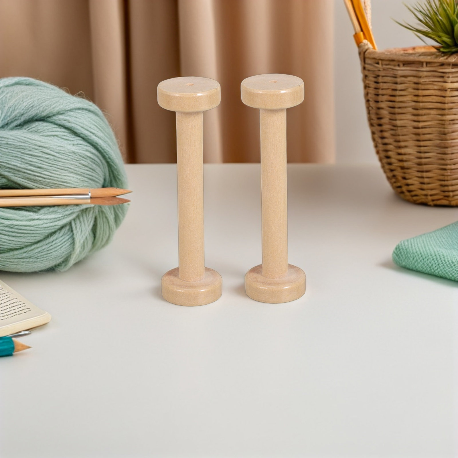 5Pcs Wooden Spools Natural Vin - Woodworking Art 评论和价格