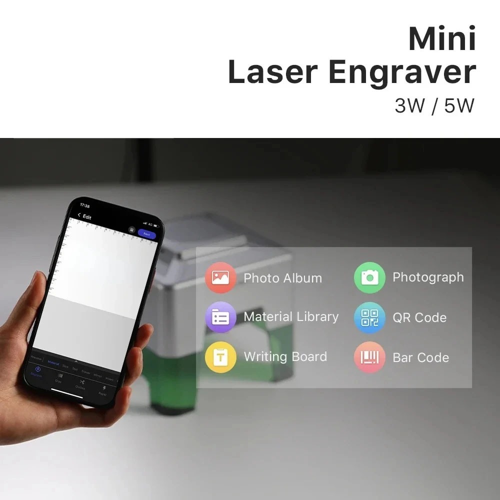 5000mW Mini CNC Laser Engraver - Woodworking Logo 评论和价格