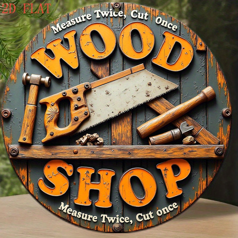Vintage 2D 8 Inch Round Metal  - Woodworking Art 评论和价格