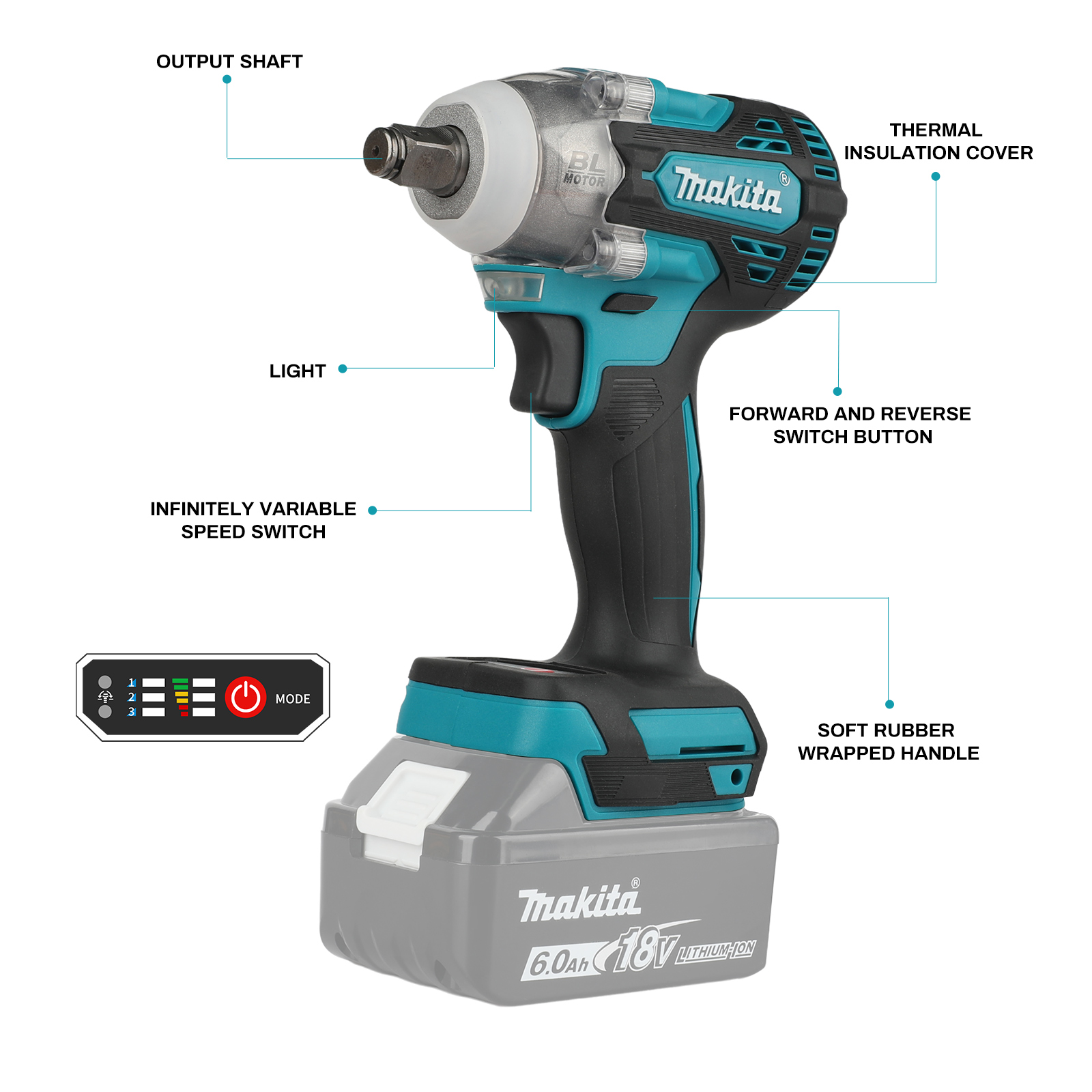 Makita DTW300 18V Cordless Imp - Makita Drill Dtw300 评论和价格