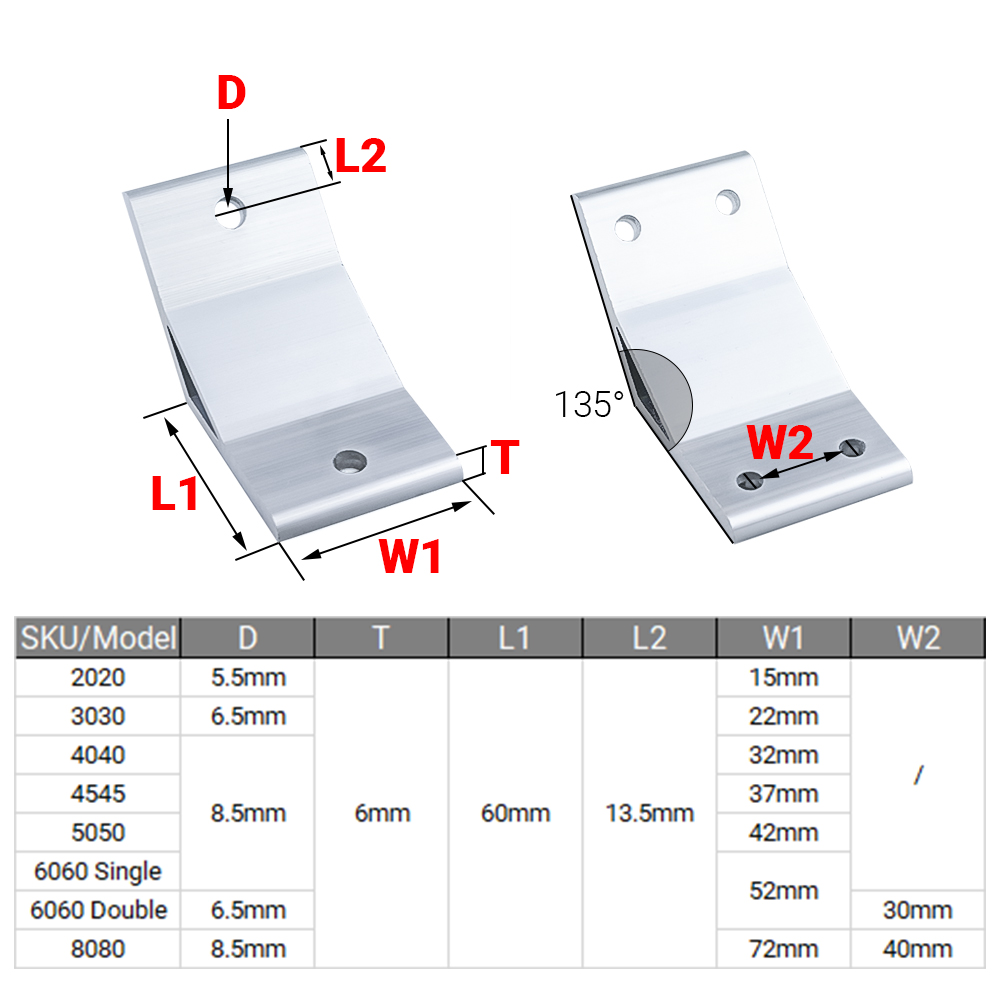4Pcs/lot 135 Degree 2020 3030  - Woodworking Joint 评论和价格